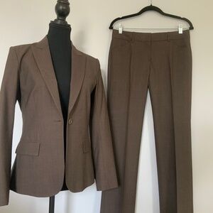Theory Gabe B Blazer & Max C Pants Pantsuit, size 4, Heathered brown
